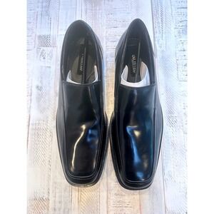 Kenneth Cole Unlisted Mens Black Square Toe Slip On Dress Shoes Size 12